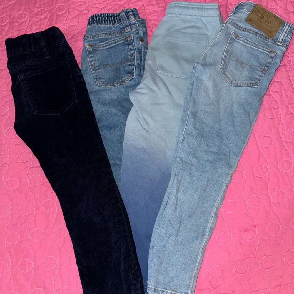 Crew cuts corduroy 2 polo jeans and a gap pants set of all 4 size 5-6